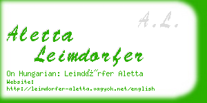 aletta leimdorfer business card